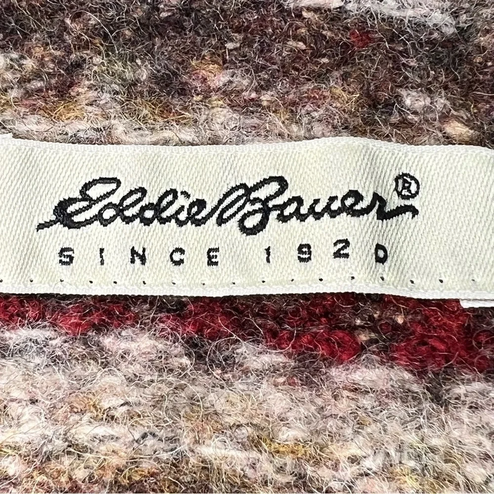 RARE EDDIE BAUER Brown Wool Blend Shoulder Tote Bag Leather Braided Straps - Picture 12 of 16